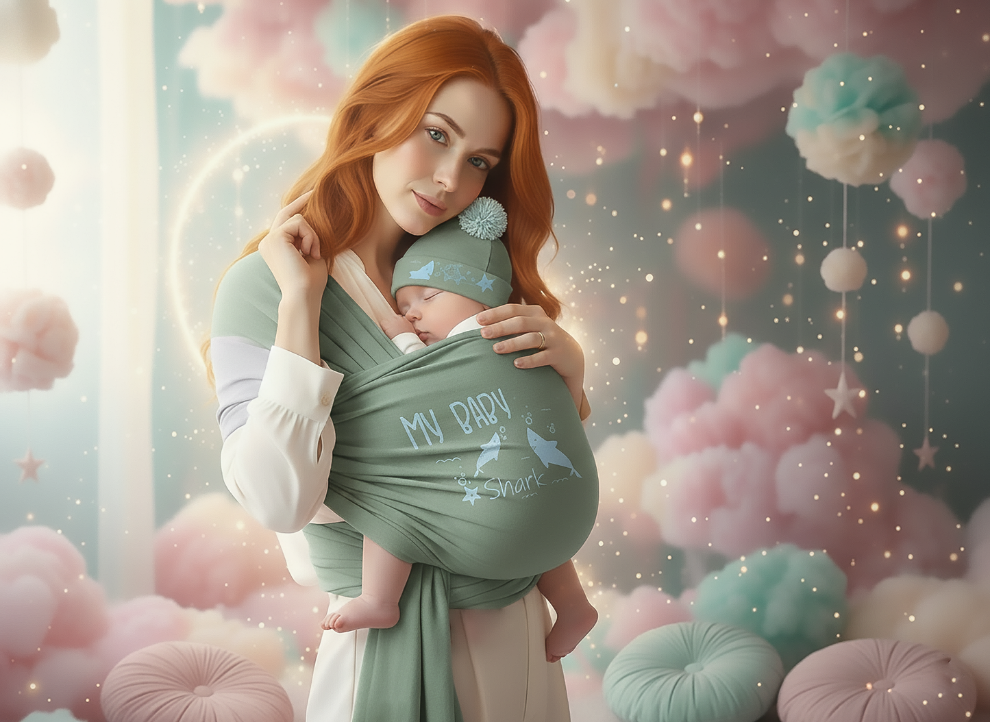 Cargador Fular + Gorro Pompón