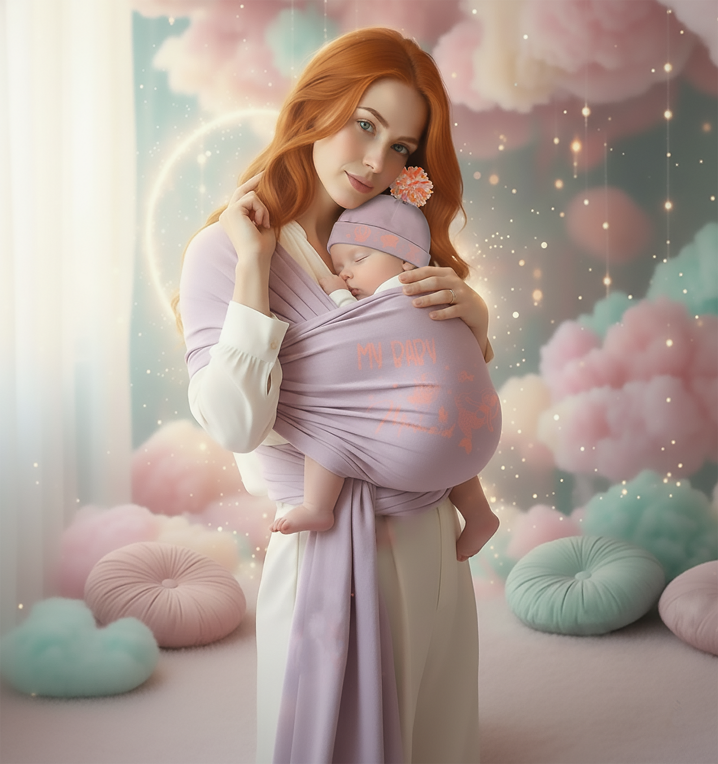 Cargador Fular + Gorro Pompón